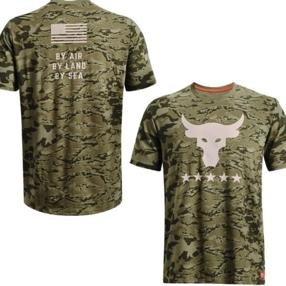 Under Armour Other - UNDER ARMOUR PROJECT ROCK VETERAN'S DAY CAMO SHIRT 1373584-346 THYME/KHAKI XL L